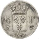 ¼ Franc (Louis XVIII - W - Lille)