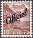 Chillon Castle & Dents du Midi (overprinted "Officiel")