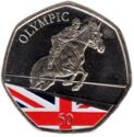 50 Pence (Postponed Summer Olympic Games - Equestrian - Coloured)