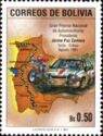 Map with route, motorcycle, racing car