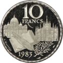10 Francs (Stendhal Piedfort - Platinum)