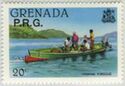 Fishing pirogue - WITH OVERPRINT P.R.G.