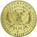 100 Francs (Gold Piedfort 50th Anniversary - Death of Marie Curie)