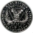 100 Francs (Platinum Piedfort 50th Anniversary - Death of Marie Curie)
