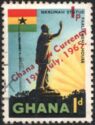 Nkrumah Statue, Accra - overprinted and surcharged