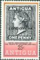 Antigua 1d Stamp of 1863 - Overprinted