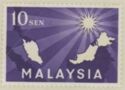 Map of Malaysia & star with 14 beams, symbolising union