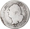 15 Sols (1/8 ECU, Louis XVI - "FRANÇOIS" - Q - Perpignan)