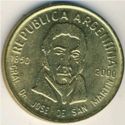 50 Centavos (150th Death anniversary of general San Martín - Reeded edge)
