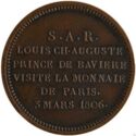 2 Francs (Prince Ludwig of Bavaria Visit to Paris Mint. Module of 2 Francs)