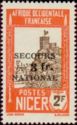 1929 stamp overprinted "National emergency"