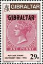 1886 "GIBRALTAR" Overprinted on Bermuda 1d. Stamp
