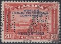 Harvesting Wheat with Tractor Overprint and OHMS Perfin