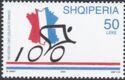 Stylized Cyclist, “100,” Map of France
