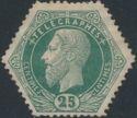 Telegraph Stamp: Leopold II on Full Background