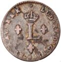 2 Sols (Louis XV. 1/60 Ecu. K - Bordeaux)