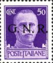 King Vittorio Emanuele III in Facing Front - Ovpt. G.N.R.