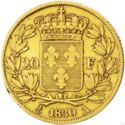 20 Francs (Charles X - A - Paris - Reeded)