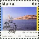 U.P.U. Emblem and Marsamxett Harbour, Valletta