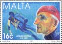 Jacques Cousteau and diver