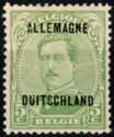 Overprint "ALLEMAGNE DUITSCHLAND" on King Albert I