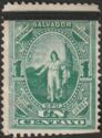 Allegorical Figure of El Salvador with Black Bar Overprint