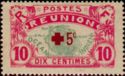 Map of La Reunion overprinted Red Cross and surcharged