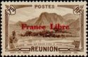 Salazie: Peak of Anchain overprinted France Libre