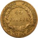 40 Francs (Emperor. U - Turin. AN 14)