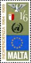 Dove and Emblems of Malta, UN and Council of Europe