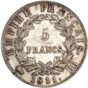 5 Francs (Empire. BB - Strasbourg)