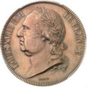 5 Francs (Louis XVIII - Essai by Droz. A - Paris)