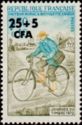 Rural Postman on a Bicycle in 1894 surcharged