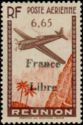 Airplane over Palm Trees overprinted France Libre