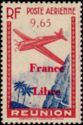 Airplane over Palm Trees overprinted France Libre