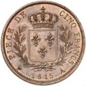 5 Francs (Louis XVIII - Essai by Andrieu. A - Paris)