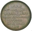 5 Francs (Louis XVIII - Duchess D'Angouleme Visit to Paris Mint)