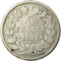5 Francs (Louis Philips I. - K - Bordeaux. Laureated. Domard)
