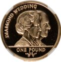1 Pound (60th Wedding Anniversary. Elizabeth & Philip)