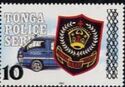 Police van, badge