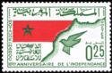 Dove over Ｍap of Morocco and National Flag