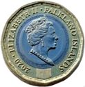 1 Pound (Emblem of the Falkland Islands.)