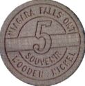Niagara Falls 5 Souvenir Wooden Nickel/Canada's year round