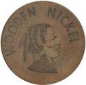Wooden Nickel / good for 1 $ , Straw Hat Pizza P in Colorado