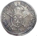 1 Ecu (Louis XIV. Badges - ϽϹ - Aix)