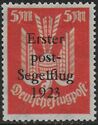 Wood Pigeon - overprinted Erster Postsegelflug 1923