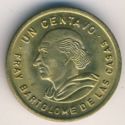 1 Centavo (No outlined coat. Smaller portrait, date, and letters. Lighter letters. Date •)