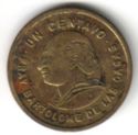 1 Centavo (Outlined coat. Smaller portrait, date, and letters. Date with dots.)