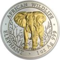 1,000 Shillings (Elephant - Gilt edition)