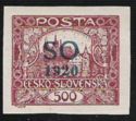 Hradcany at Prague - overprint S O 1920